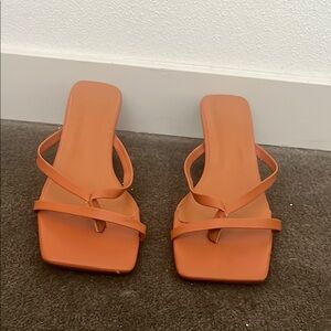 SHEIN Orange Brown Sandals Minimalist Design